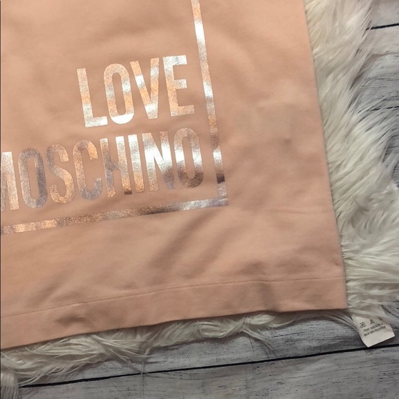 NWT Love Moschino Pink Logo T-shirt Silver Dress - Picture 6 of 8